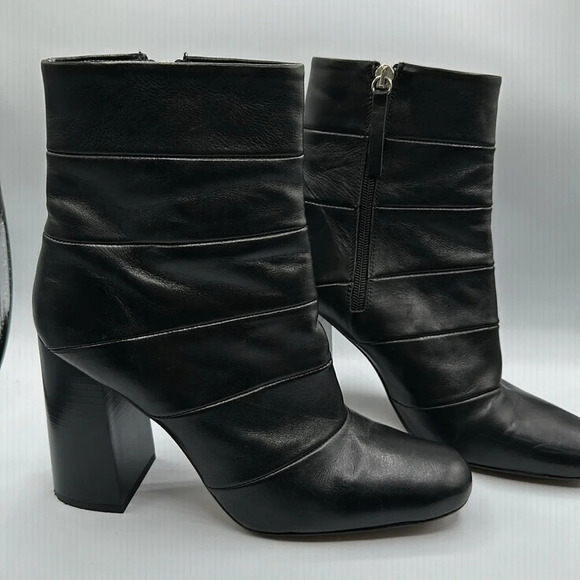 ZARA 100% PREMIUM LEATHER HIGH HEEL SOCK BOOT - Picture 3 of 11